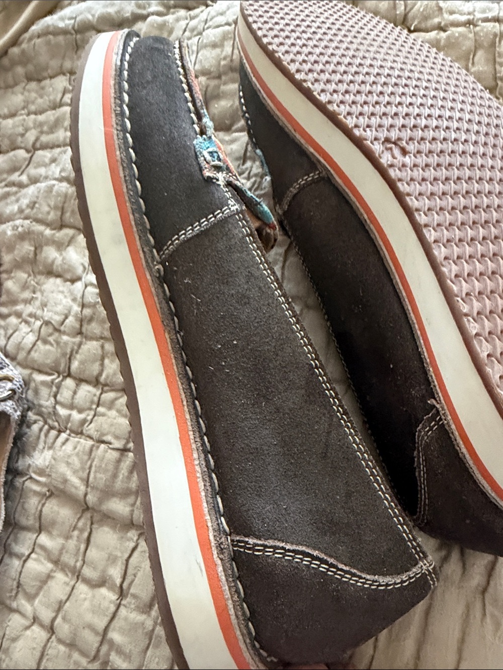 Myra Multicolor Aztec Canvas & Brown Leather Slip-On Loafers size 7 - Picture 10 of 17